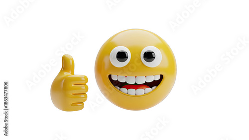 Smiling Emoji with Thumbs Up Gesture