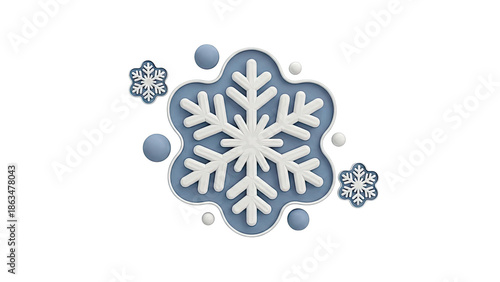 Snowflake Designs on White Background
