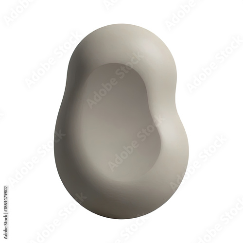 Vertical Abstract Organic 3D Shape in Soft Neutral Tones