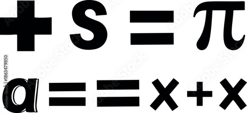 Mathematical symbols and equations vector illustration for education and science use 
