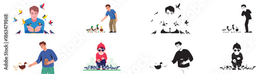 Rice farmers harvesting crop in paddy fields