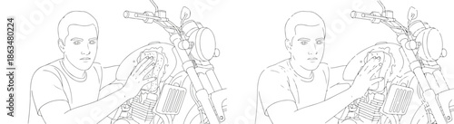 Man recording music in studio with microphone