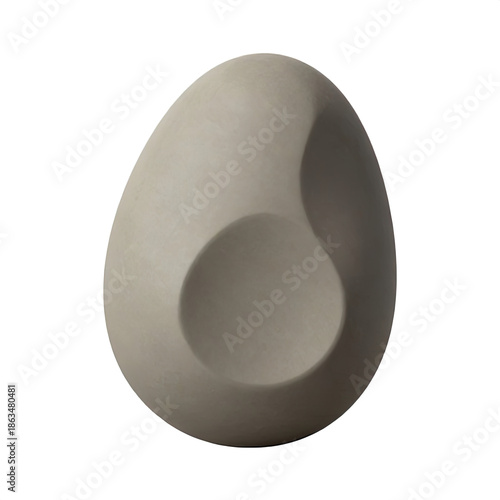 Minimal Abstract Organic 3D Form with Soft Shadows in Neutral Tones