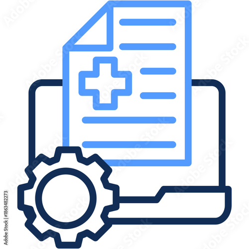 Medical Record line color icon