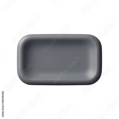 Minimalist 3D Rectangular Gray Tray with Rounded Edges for Wellness and Tech Product Mockup