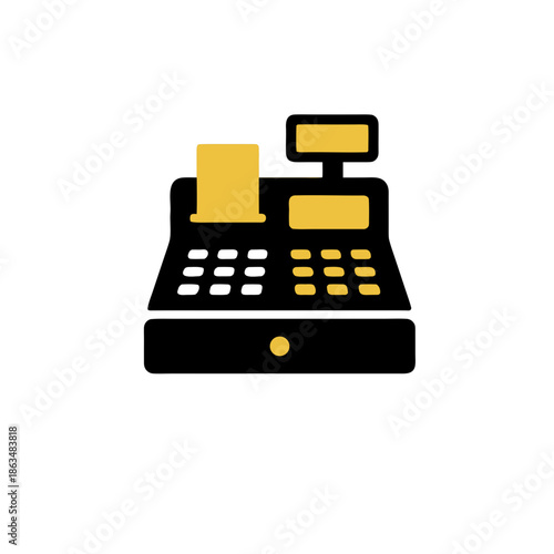 Cash Register Icon - A Stylized Illustration of a Vintage Cash Register for Point of Sale Transactions