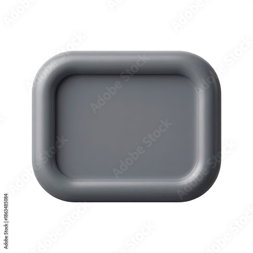Minimalist 3D Rectangular Gray Frame with Rounded Edges for Wellness and Tech Product Mockup