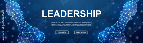 Futuristic glowing chess pieces in polygonal wireframe style representing leadership, logic, and modern digital strategy