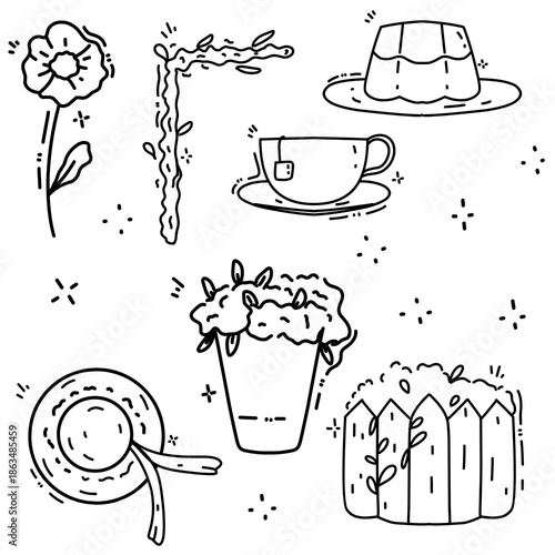 hand drawn vector illustration of a set of food