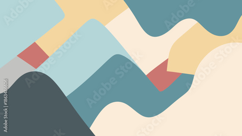 Vibrant abstract wavy shapes in modern design