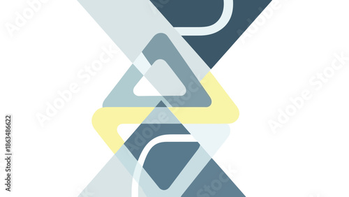 Modern geometric shapes in soothing blue and yellow hues