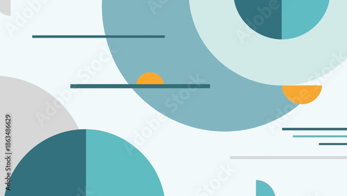 Modern abstract geometric shapes in soothing blue hues