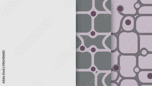Modern geometric pattern with purple and gray shapes