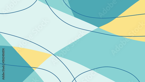 Vibrant abstract geometric shapes in blue and yellow hues