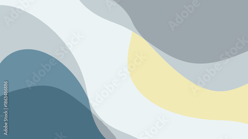 Modern abstract art with blue, gray, and yellow shapes