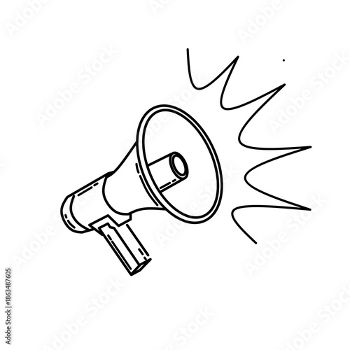 Megaphone on white background