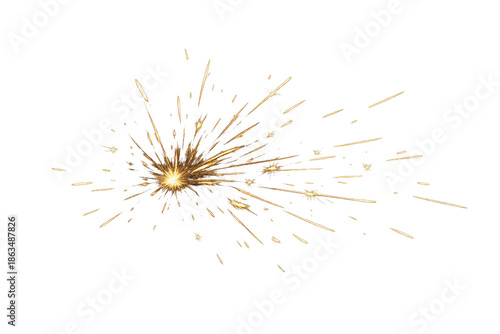 Spark Burst Explosion Isolated on Transparent Background Metal Spark Impact Effect Cut Out PNG