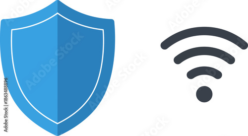 Secure Wi Fi Connection Icon Shield Protecting Wireless Internet Network Symbol