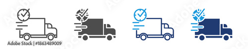delivery icon set multiple style