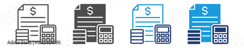 budget icon set multiple style