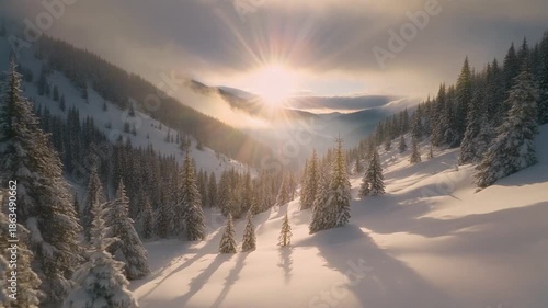 Wallpaper Mural Sunrise and sunset over snowy mountain landscape Torontodigital.ca