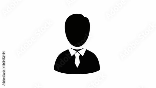 Silhouette of a man in a suit and tie icon.