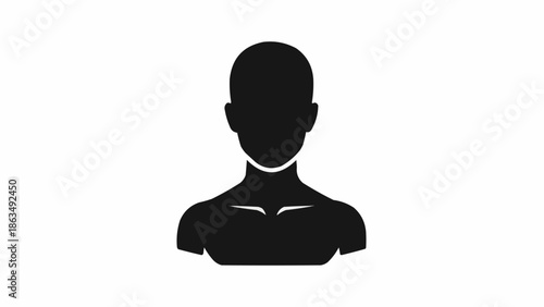 Silhouette of a persons head and shoulders.