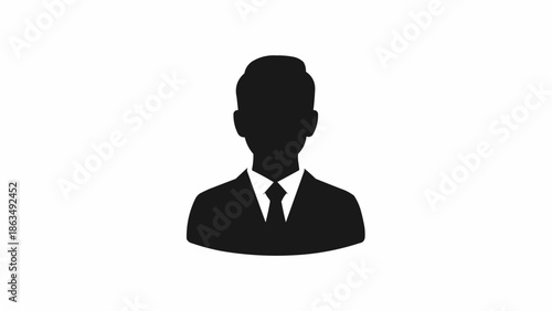 Silhouette of a man in a suit and tie.