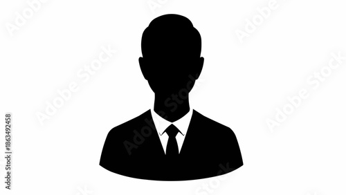 Silhouette of a professional businessman wearing a suit and tie.