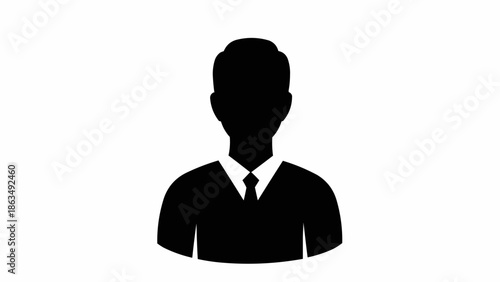 Silhouette of a man wearing a suit and tie.