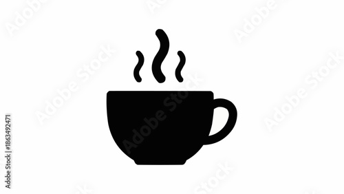 Hot Beverage In A Cup With Steam Rising.