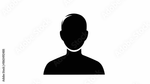 Silhouette of a persons head and shoulders.