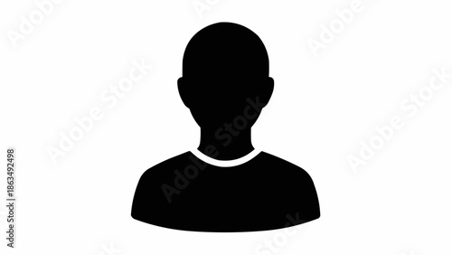 Silhouette of a person with a white collar detail.