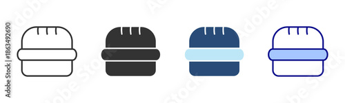 Burger Icon Set. Designed In Multi Style