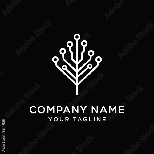 Digital Tree Logo - A Modern Fusion of Nature and Technology for Innovative Brands.