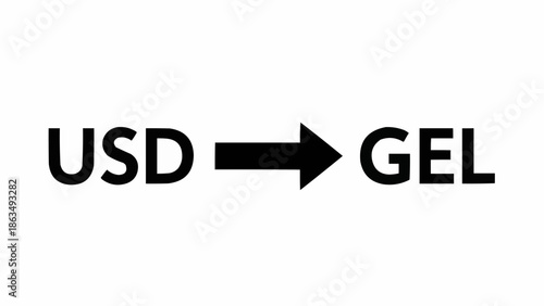 US Dollar to Georgian Lari Currency Exchange Symbol.