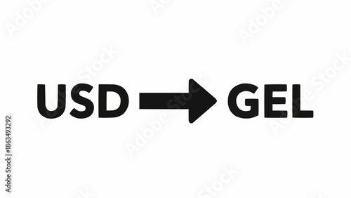 US Dollar to Georgian Lari Currency Exchange Symbol.