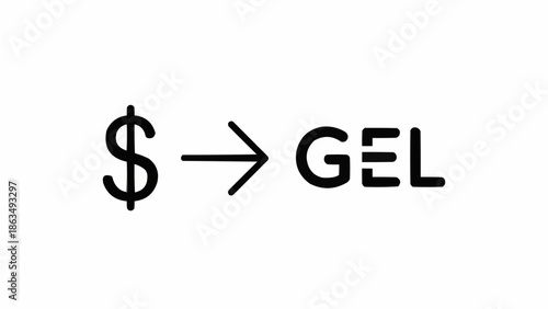 Dollar sign to Georgian Lari currency symbol conversion.