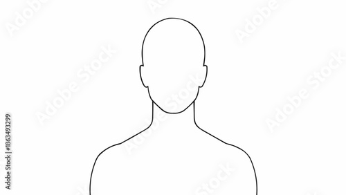 Silhouette of a human head and shoulders on a white background.