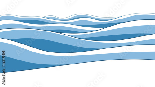Abstract undulations of flowing blue water, a captivating serene wave pattern creating a tranquil backdrop, perfect for dynamic digital design