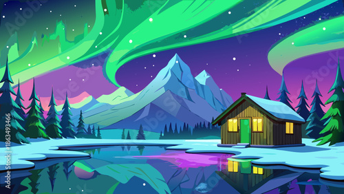 winter landscape with house