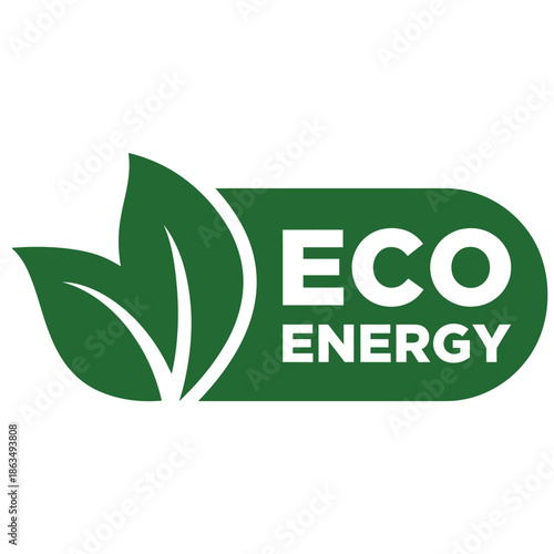 Green leaves and eco energy logo design for sustainable concepts