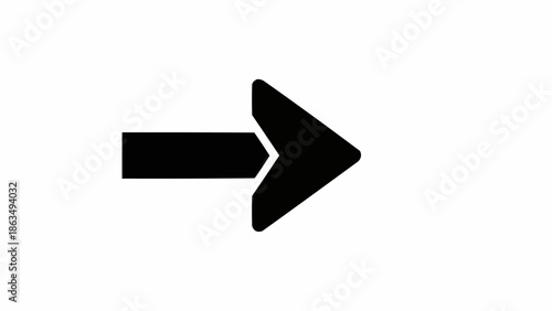 Simple Black Arrow Pointing Right for Navigation and Direction.