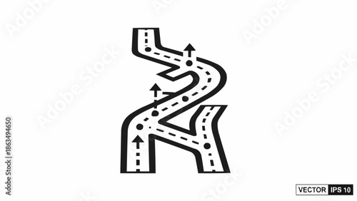 Road Network with Arrows Indicating Direction of Travel.