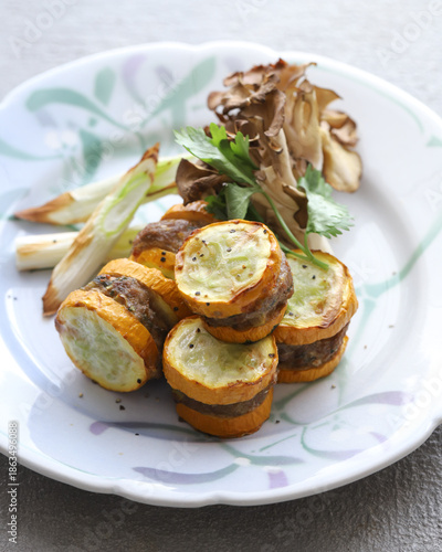 ズッキーニの肉挟み