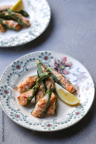 	ししとうの海老包み焼き