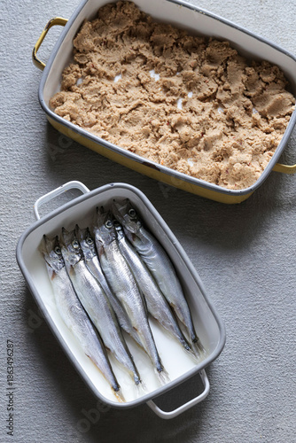 ししゃものぬか床漬け