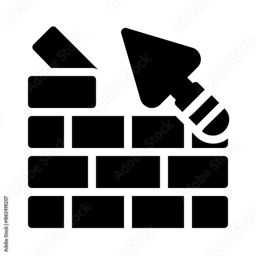 Background animation of brick wall with trowel, construction concept for builders, contractors, home improvement websites, and renovation businesses. Ideal for constructionthemed designs.
