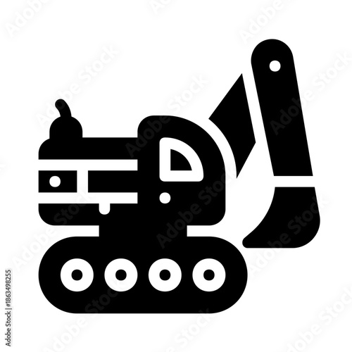 Excavator outline for construction company logo, building website illustrations, machinerythemed presentations, or industryrelated graphic designs.
