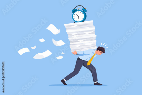 Busy Person With Papers